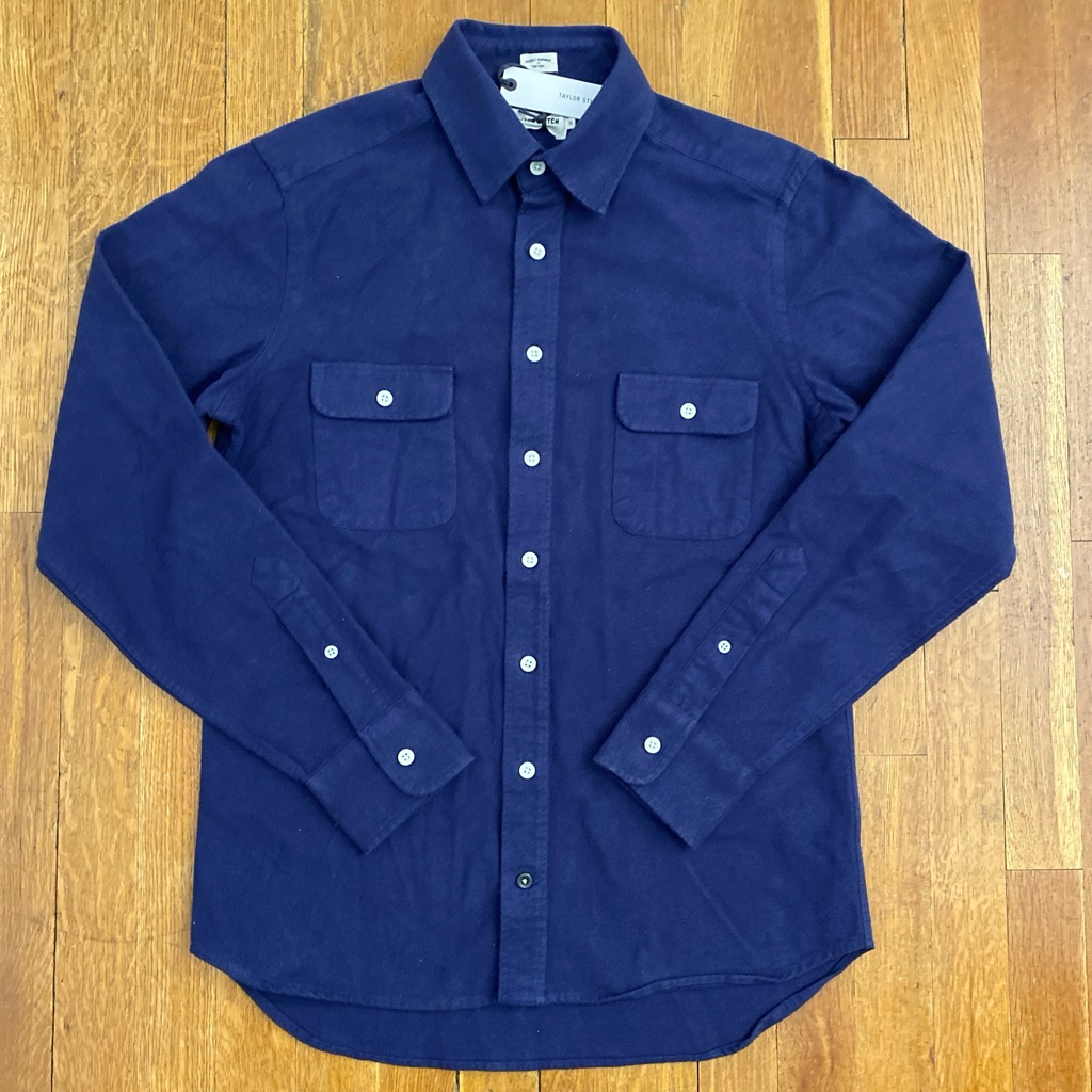 Taylor Stitch Yosemite Button Up Shirt Men’s Xs Navy Brushed Cotton Flannel Nwt